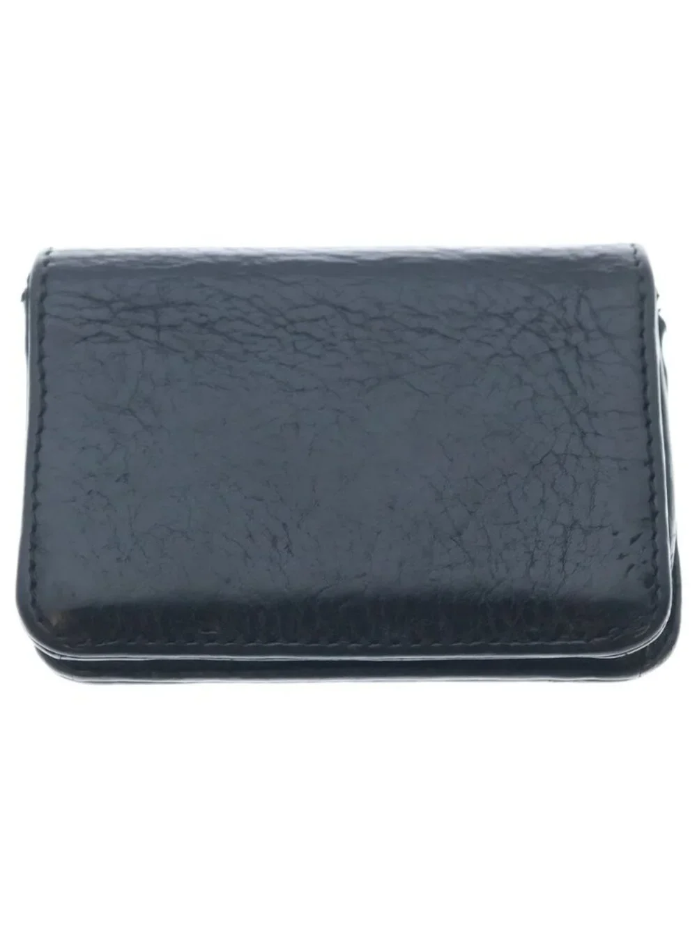 Chrome Hearts Card Case Scroll Label 3 Pocket Leather Black